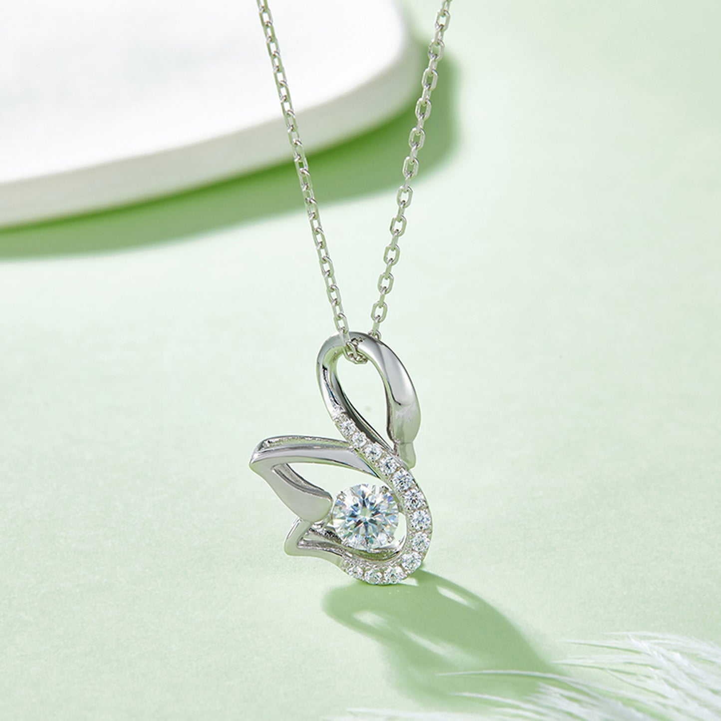 Rotating Moissanite Pendant Necklace with Twirl and Sparkle(GZMSYP-OLDX)