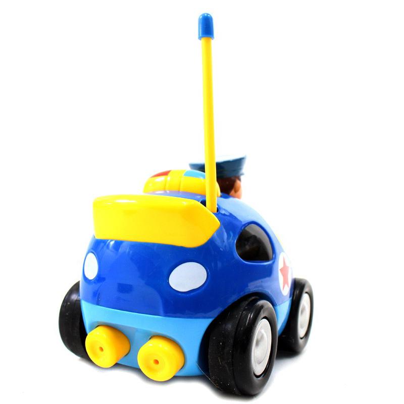 Kalart 4" Cartoon RC Police Car Remote Control Toy For Toddlers (Blue)