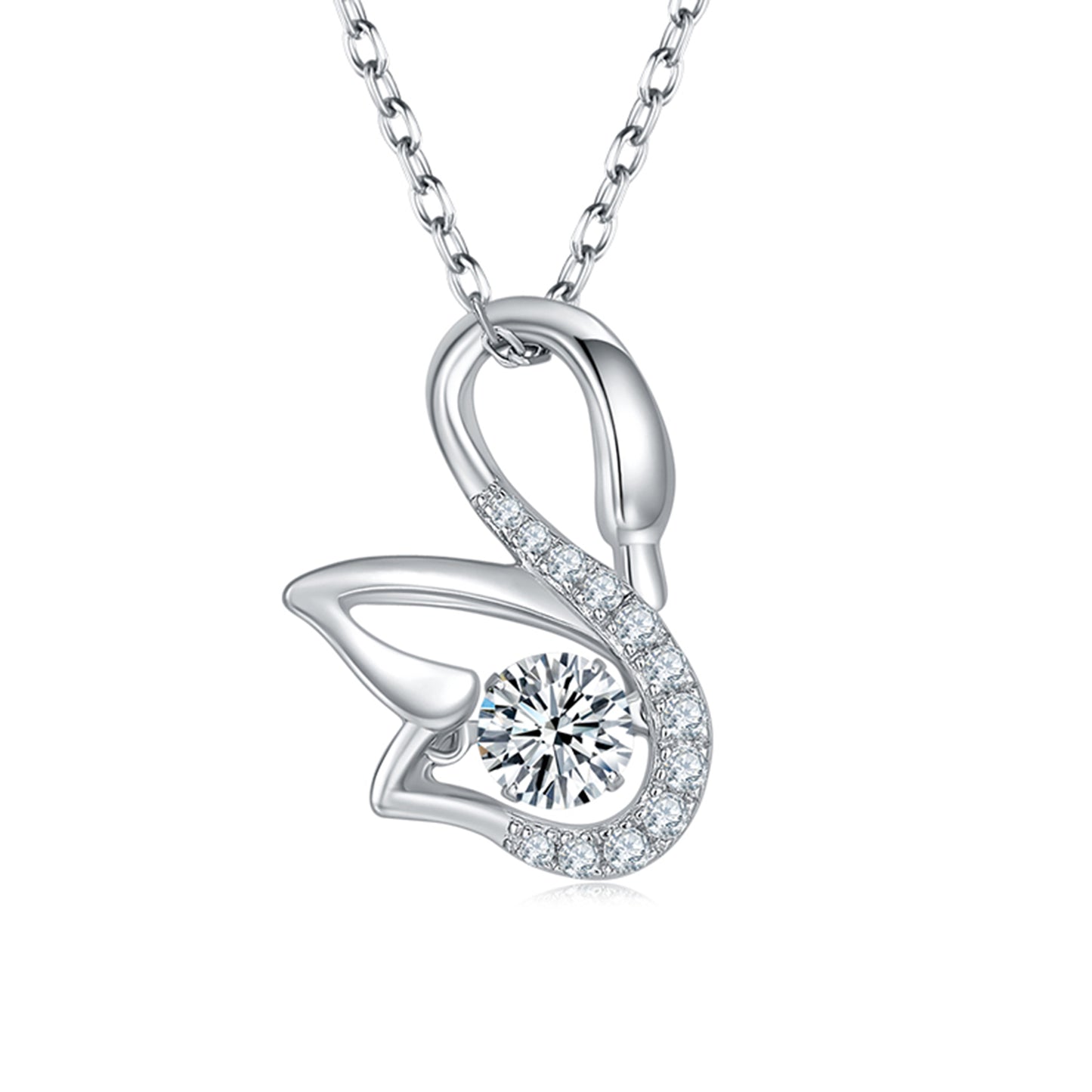 Rotating Moissanite Pendant Necklace with Twirl and Sparkle(GZMSYP-OLDX)