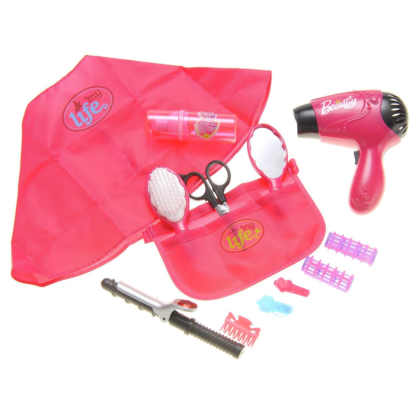 Kalart Beauty Salon Fashion Set With Hair Dryer, Curling Iron, Mirror, Scissors, Hair Brush, And More