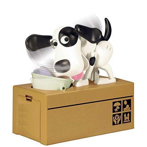 Kalart My Dog Piggy Bank - Robotic Coin Munching Toy Money Box (White With Black Spot)