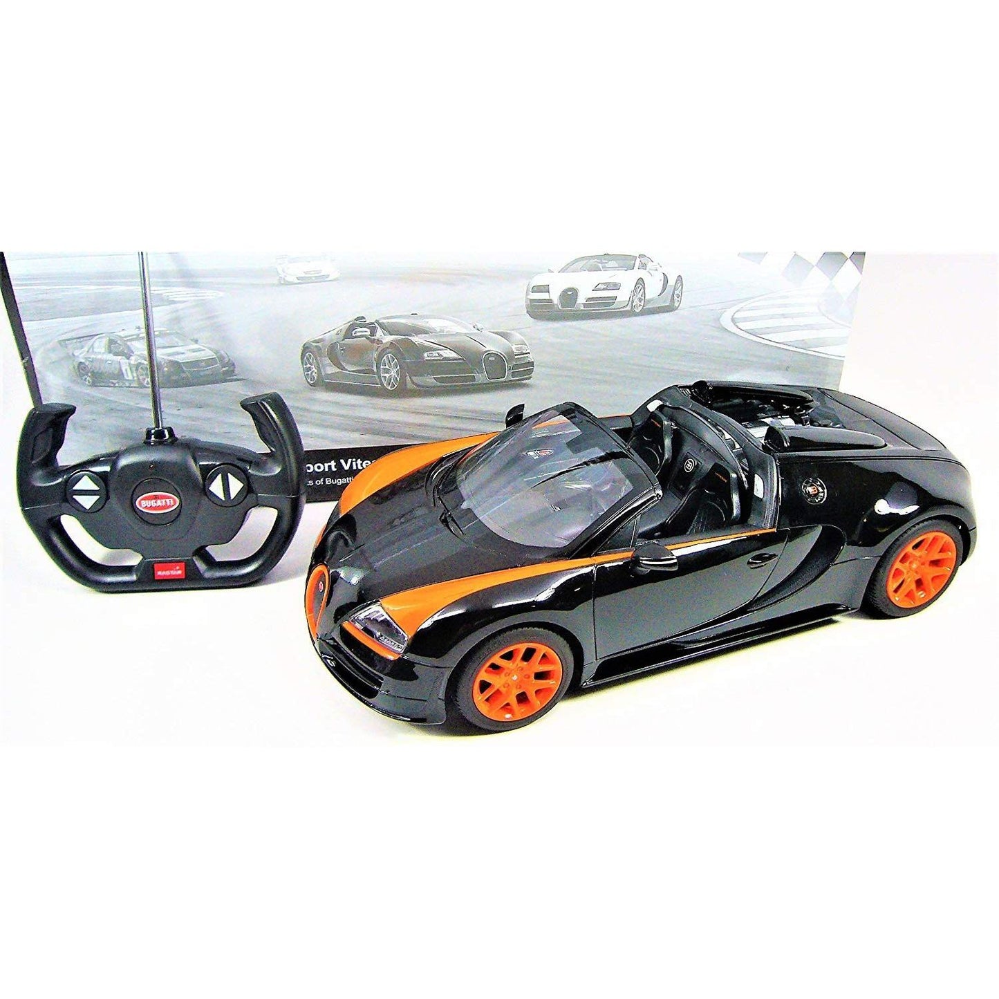 Klart 1:14 RC Bugatti Veyron Grand Sport Vitesse Licensed Model Car (Black/Orange)