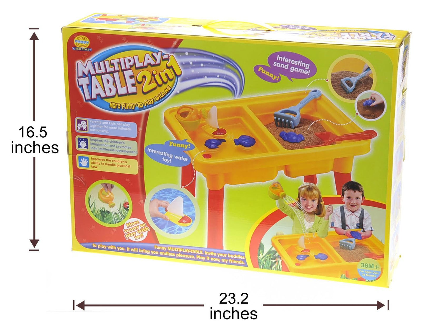 23"Sandbox Castle 2-In-1 Sand And Water Table Beach Play Set For Kids