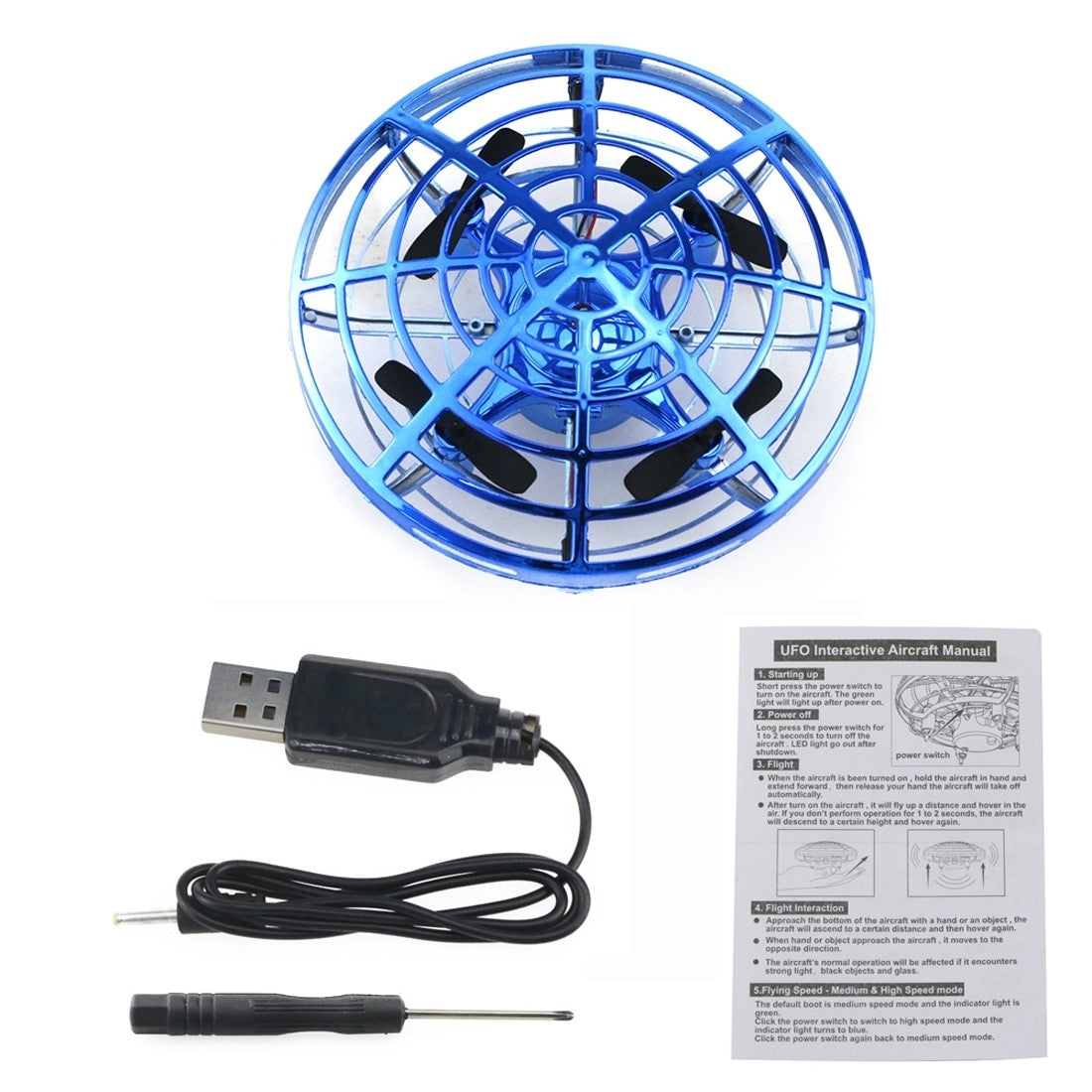 Mini UFO Hand Controlled Quadcopter (Blue)