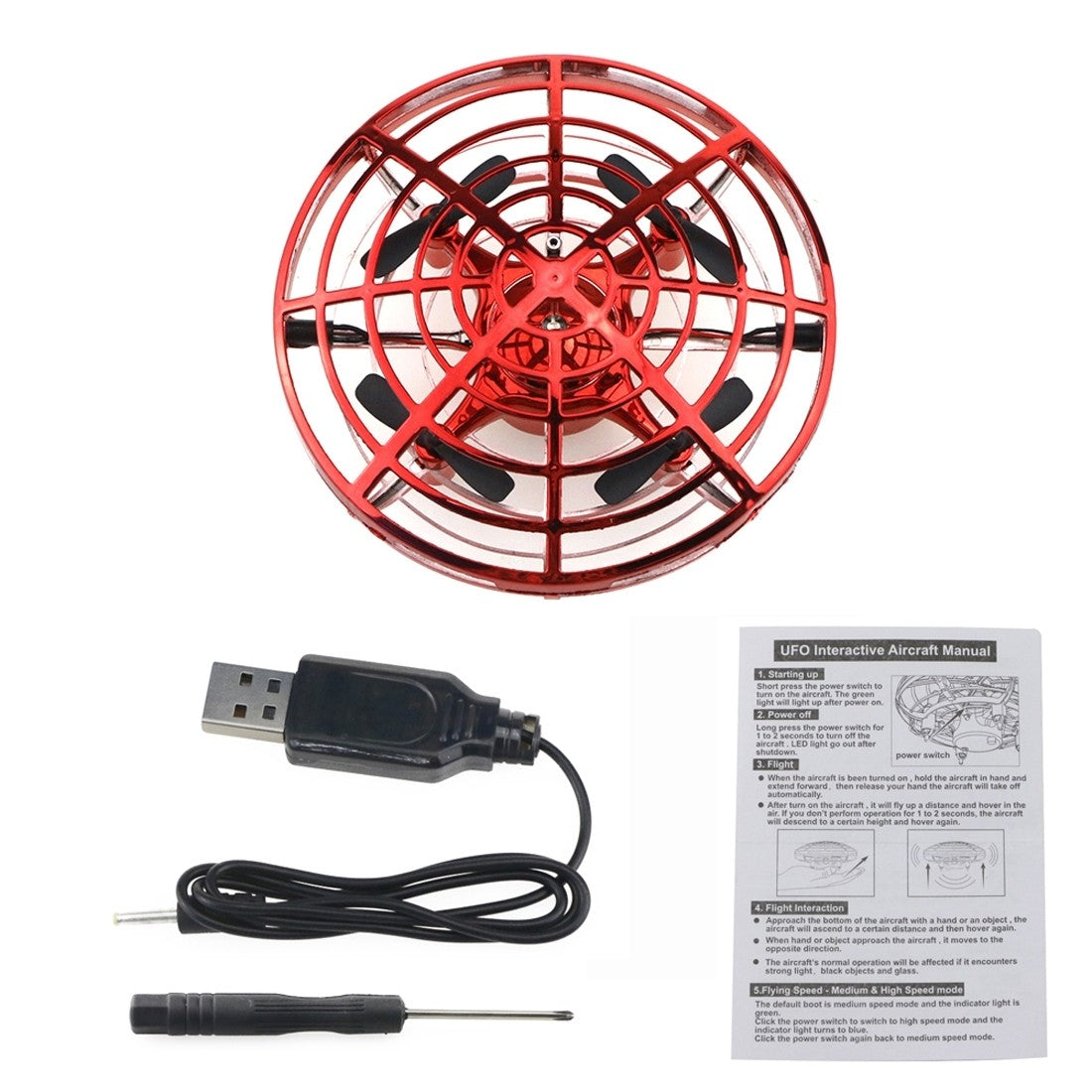 Mini UFO Hand Controlled Quadcopter (Red)