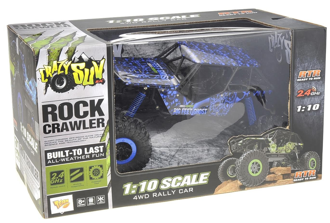 1:10 RC 2.4G 4WD Rally Rock Crawler Car (Blue)