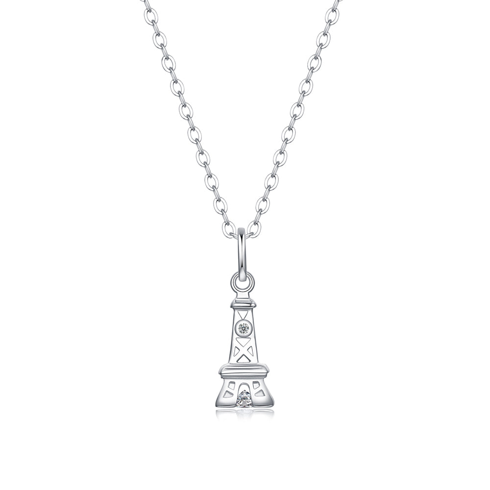 Moissanite Necklace on S925 Silver Chain: Timeless Elegance(GZJZ-N12356-2.5)