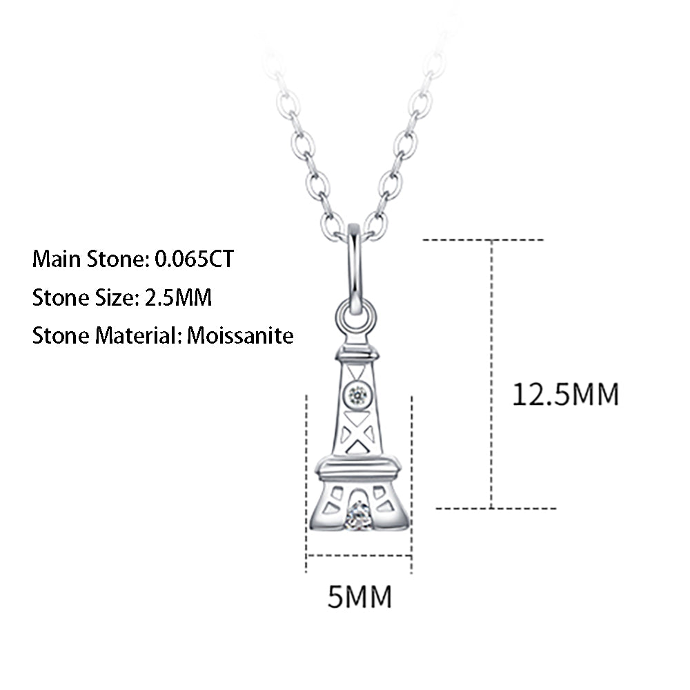 Moissanite Necklace on S925 Silver Chain: Timeless Elegance(GZJZ-N12356-2.5)