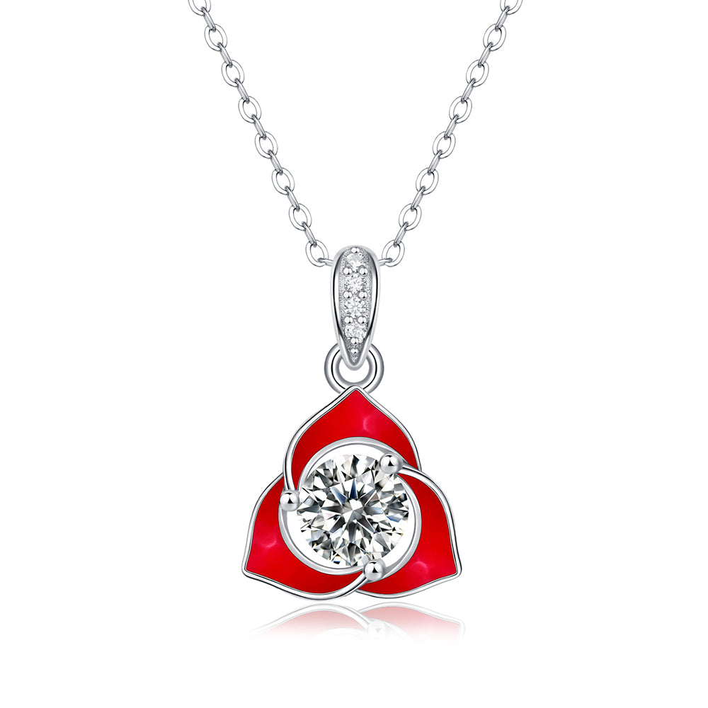 S925 Sterling Silver Moissanite Necklace with Radiant Sparkle(GZJZ-N12409-6.5MM)