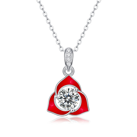 S925 Sterling Silver Moissanite Necklace with Radiant Sparkle(GZJZ-N12409-6.5MM)