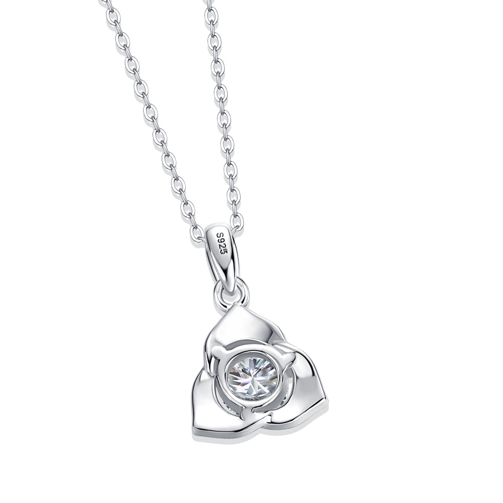 S925 Sterling Silver Moissanite Necklace with Radiant Sparkle(GZJZ-N12409-6.5MM)