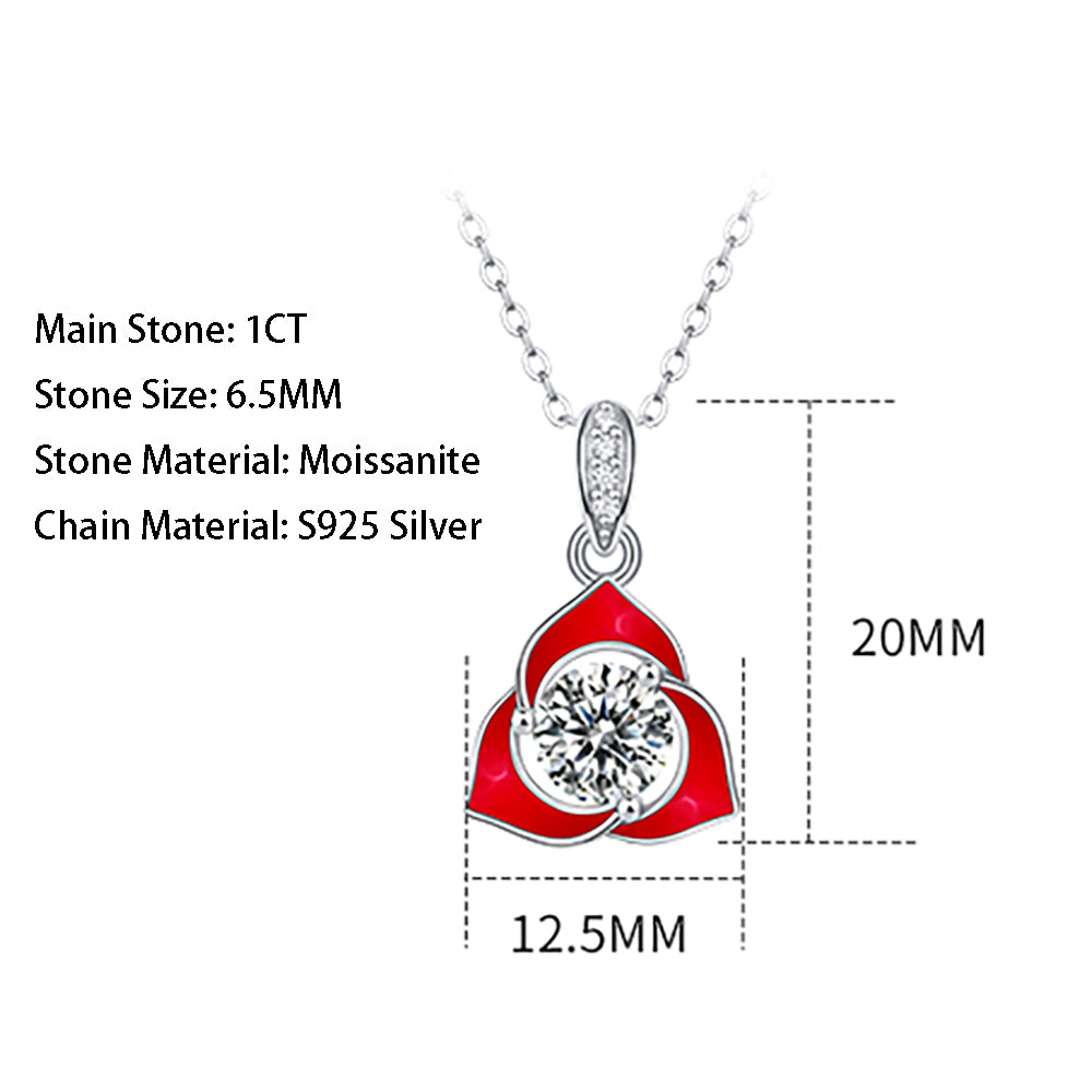 S925 Sterling Silver Moissanite Necklace with Radiant Sparkle(GZJZ-N12409-6.5MM)