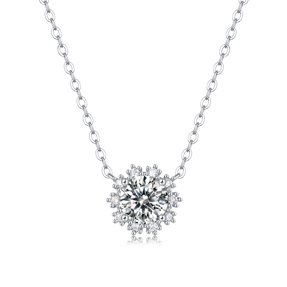 Moissanite pendant with 6.5mm and 925 sterling silver, radiant sparkle(GZJZ-N12679-6.5MM)