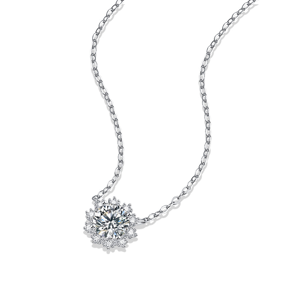 Moissanite pendant with 6.5mm and 925 sterling silver, radiant sparkle(GZJZ-N12679-6.5MM)