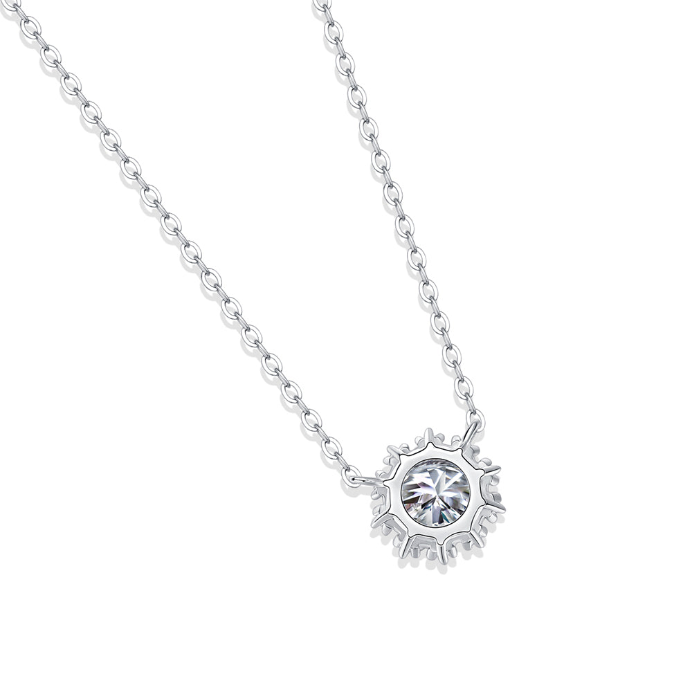 Moissanite pendant with 6.5mm and 925 sterling silver, radiant sparkle(GZJZ-N12679-6.5MM)