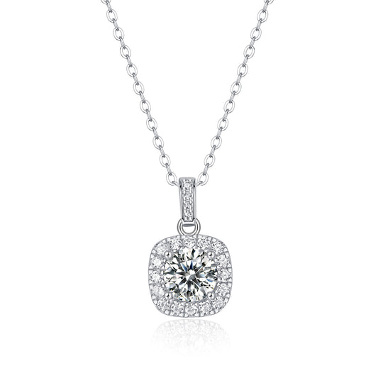 One-carat Moissanite Solitaire Necklace in S925, the definition of luxury(GZJZ-N12752-6.5MM)