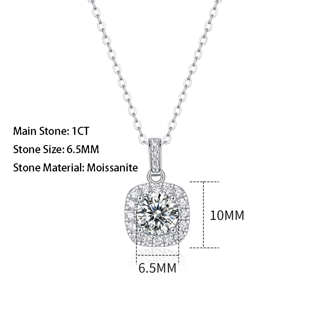 One-carat Moissanite Solitaire Necklace in S925, the definition of luxury(GZJZ-N12752-6.5MM)