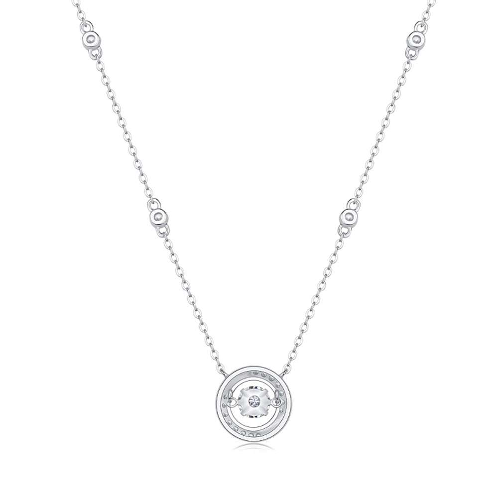 Lab-Created Moissanite Solitaire Necklace: Stunning Simplicity(GZJZ-N12873-5MM)