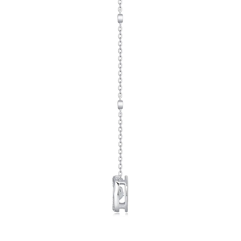 Lab-Created Moissanite Solitaire Necklace: Stunning Simplicity(GZJZ-N12873-5MM)