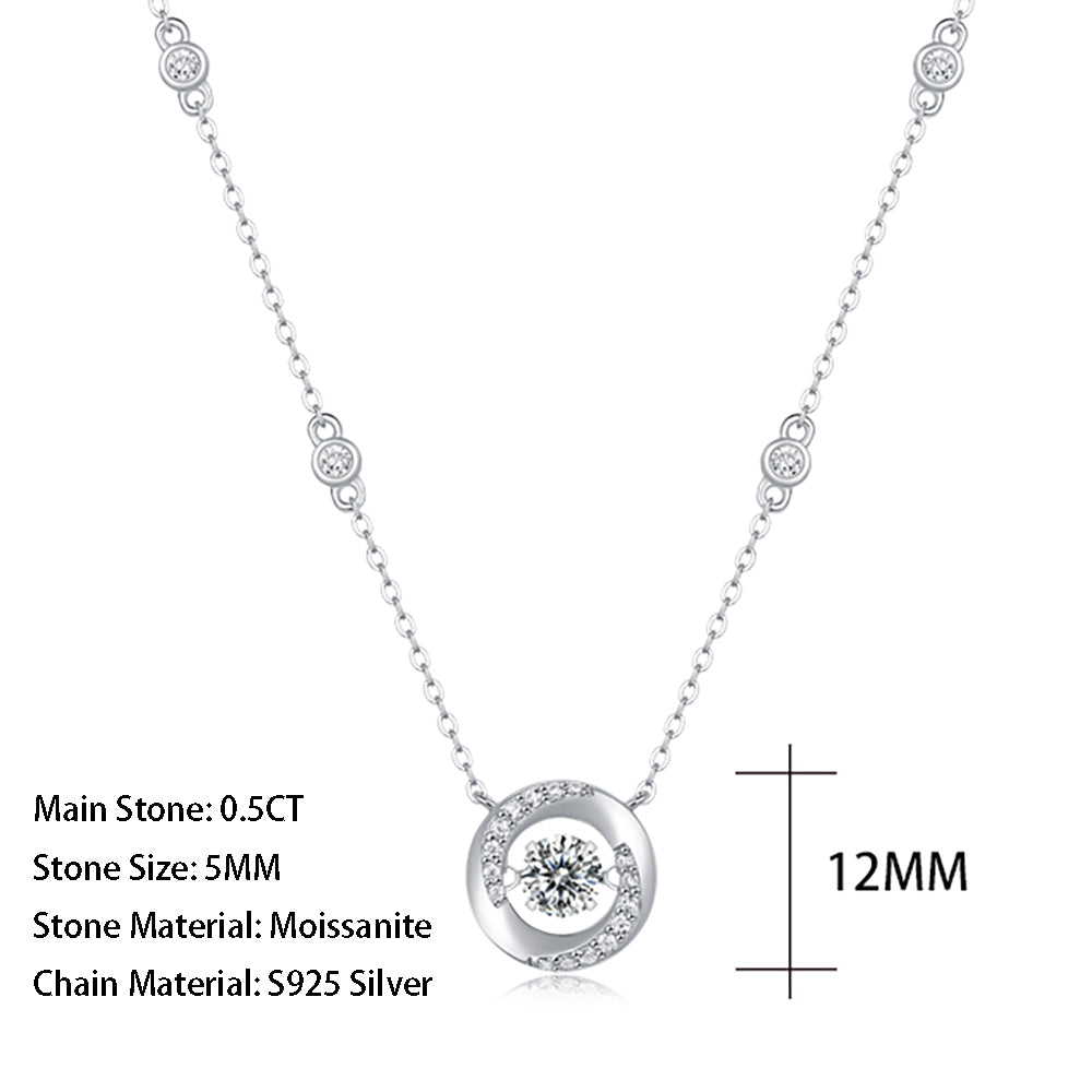 Lab-Created Moissanite Solitaire Necklace: Stunning Simplicity(GZJZ-N12873-5MM)