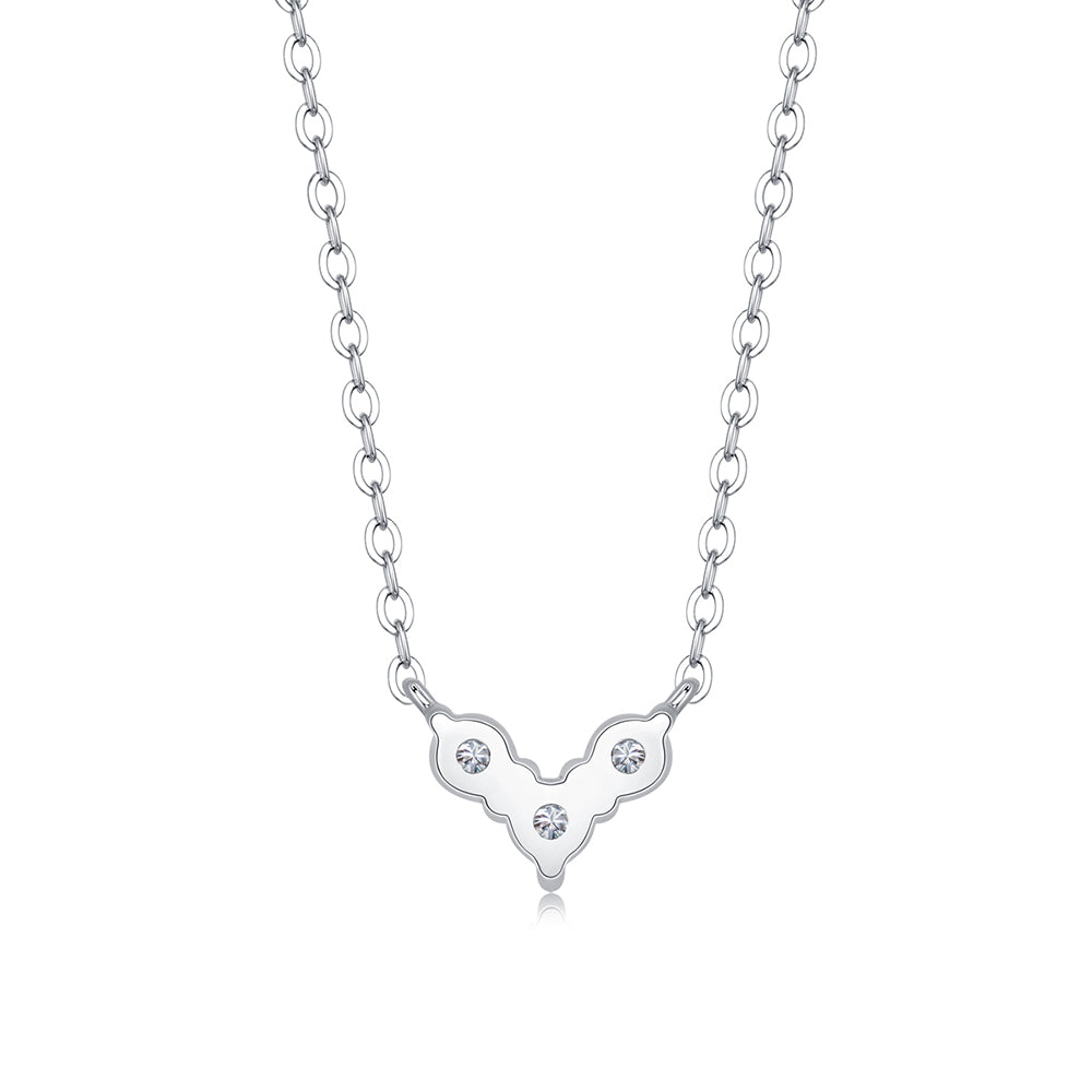 Moissanite Solitaire on Sterling Silver Chain, Pure Brilliance(GZJZ-N12971)