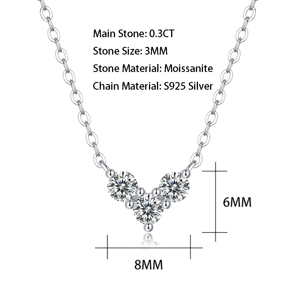 Moissanite Solitaire on Sterling Silver Chain, Pure Brilliance(GZJZ-N12971)