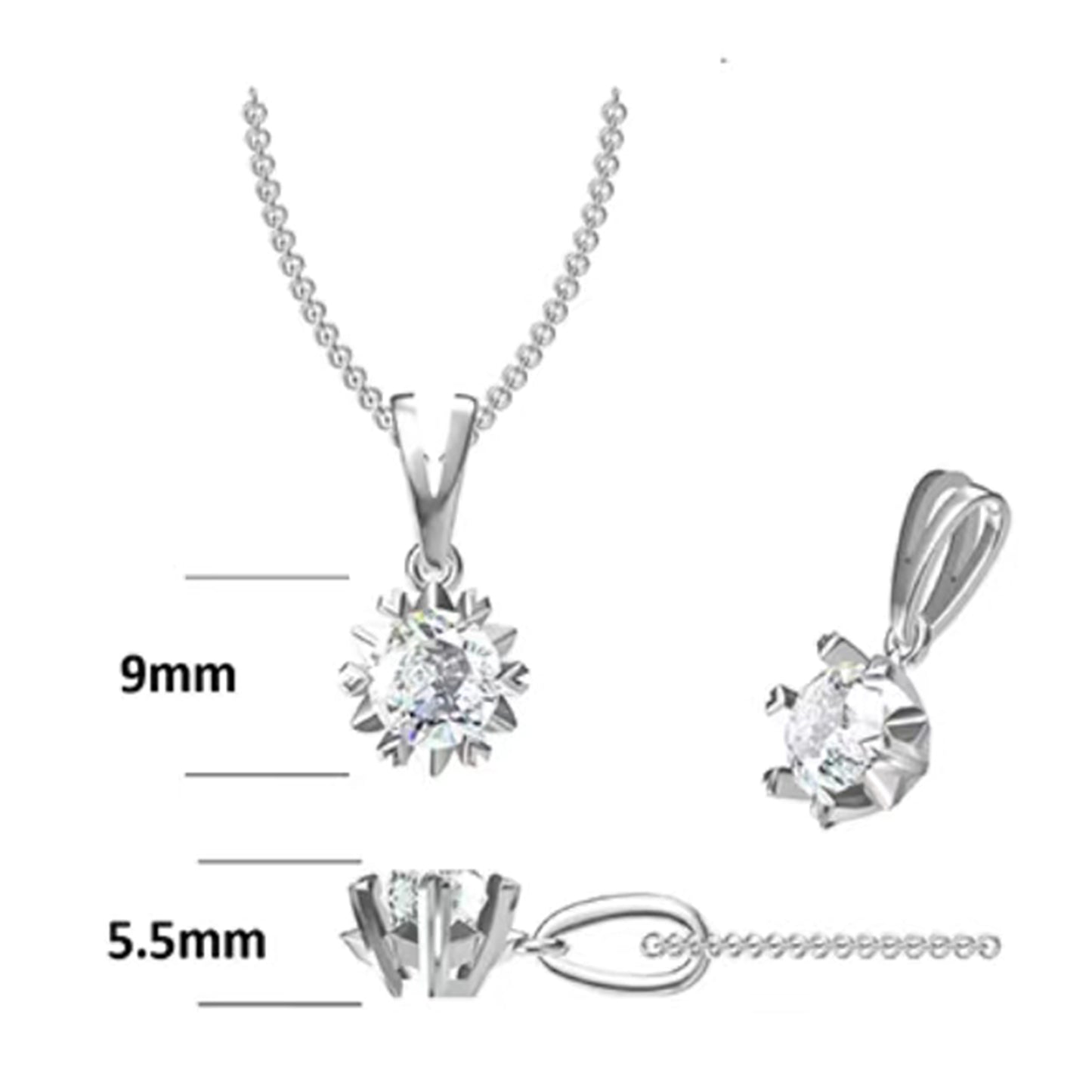 Round Cut Moissanite Necklace in S925 Silver is a stylish sparkler (GZMSYP-O01A)