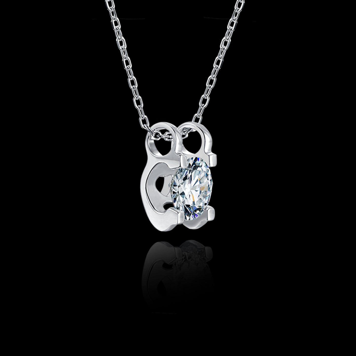 S925 Silver Moissanite Necklace with 1ct/2ct Brilliance, Eternal Charm(GZMSYP-O04A)