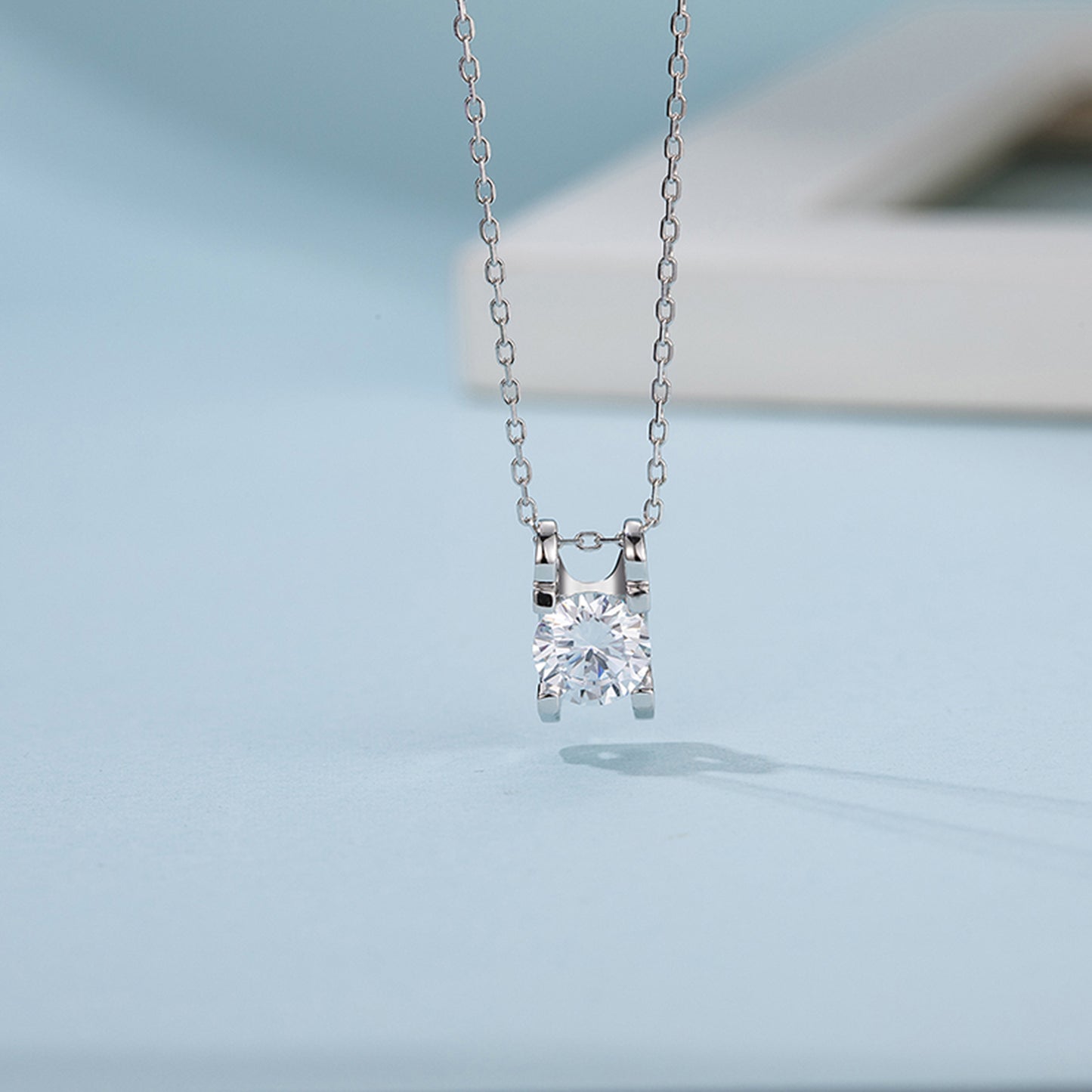 S925 Silver Moissanite Necklace with 1ct/2ct Brilliance, Eternal Charm(GZMSYP-O04A)