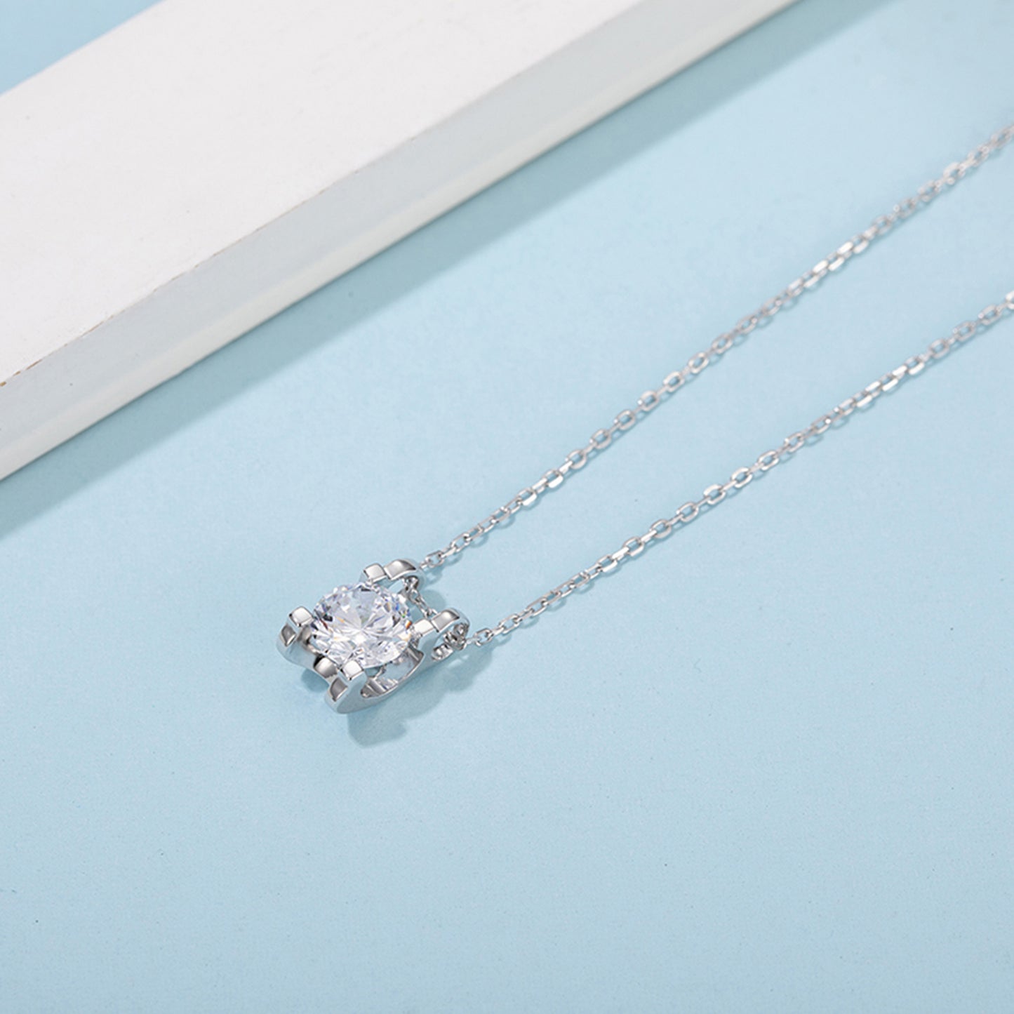 S925 Silver Moissanite Necklace with 1ct/2ct Brilliance, Eternal Charm(GZMSYP-O04A)