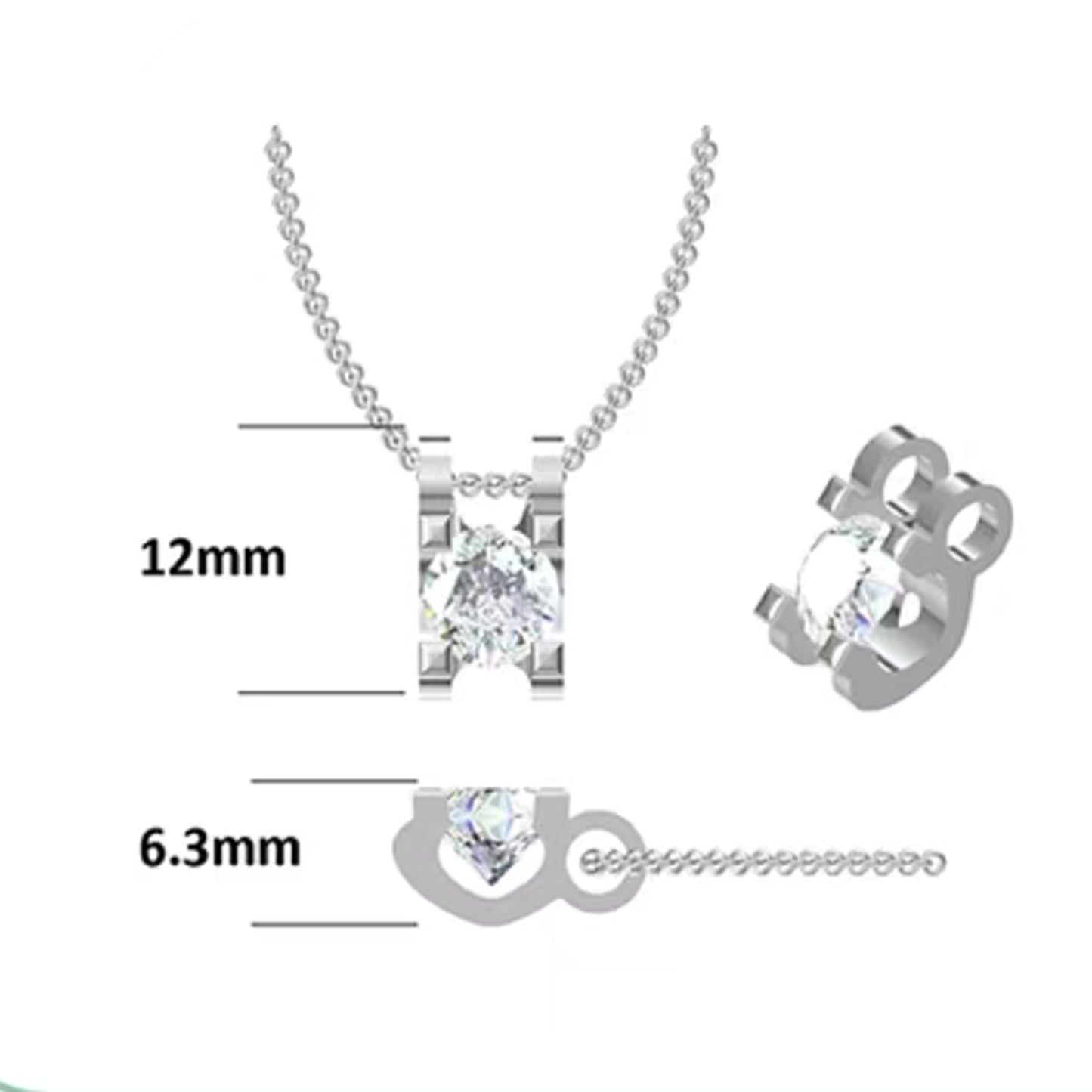 S925 Silver Moissanite Necklace with 1ct/2ct Brilliance, Eternal Charm(GZMSYP-O04A)