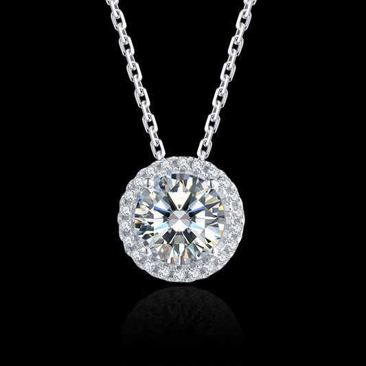 One-carat & 2-carat Moissanite Solitaire Necklace in S925, the definition of luxury(GZMSYP-O16A)