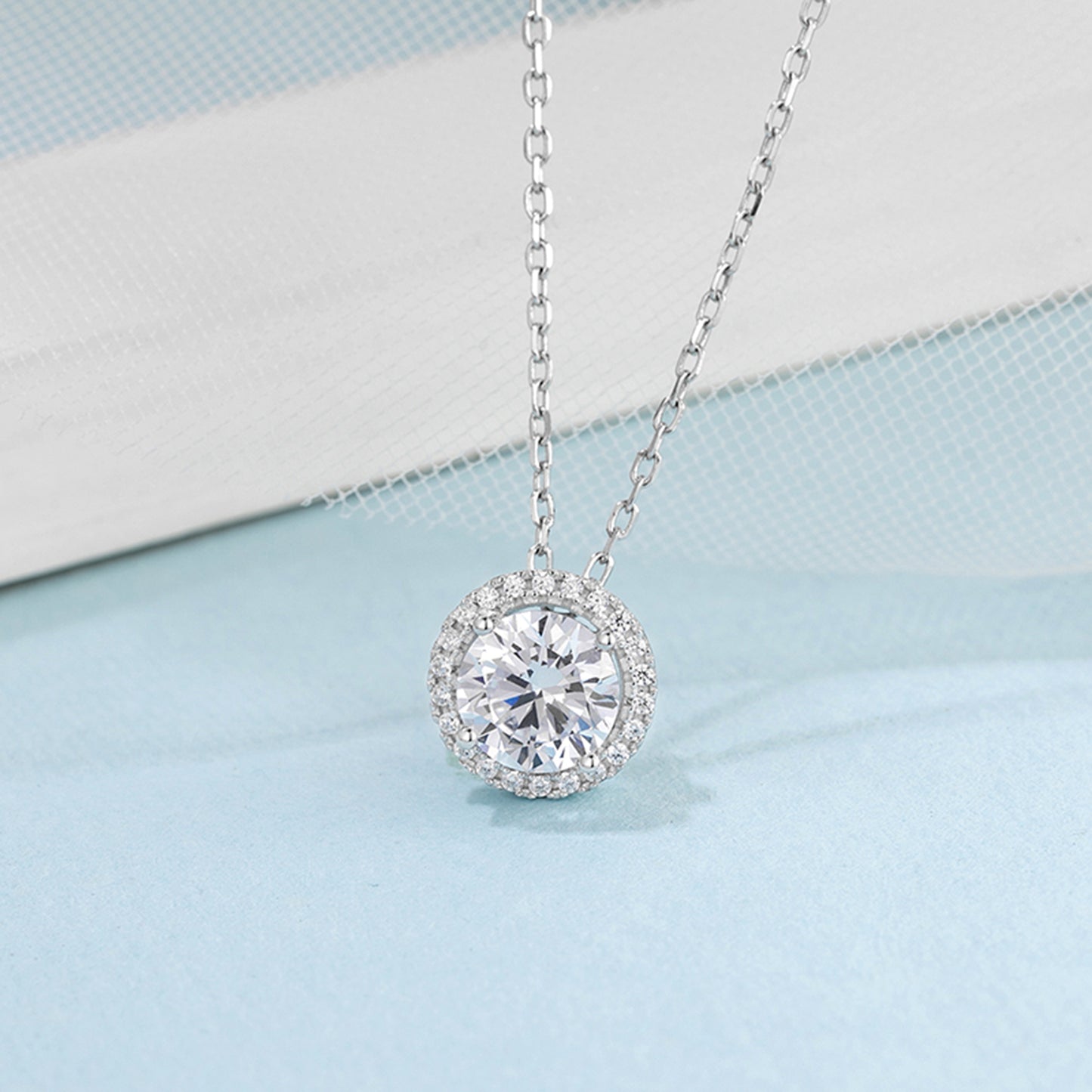 One-carat & 2-carat Moissanite Solitaire Necklace in S925, the definition of luxury(GZMSYP-O16A)