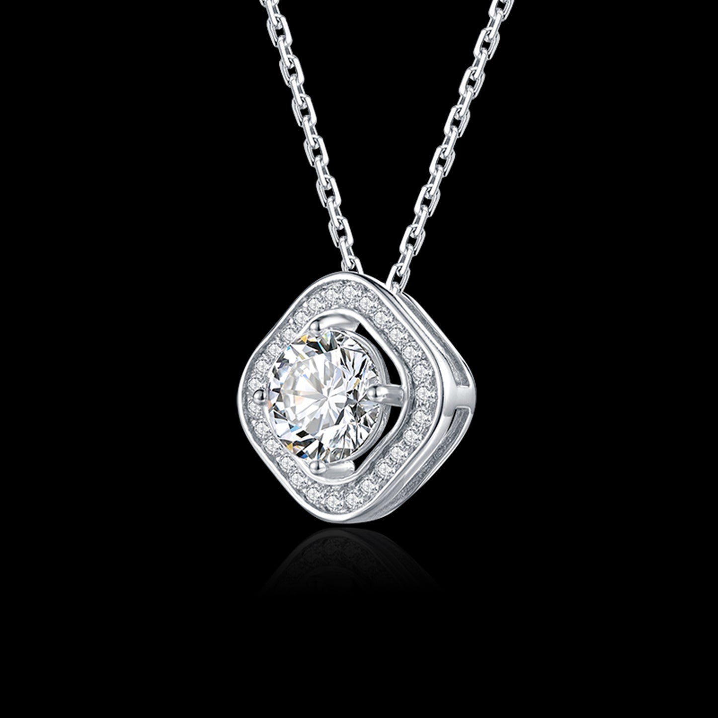 Moissanite Pendant on Sterling Silver Necklace Has Mesmerizing Radiance(GZMSYP-O17A)