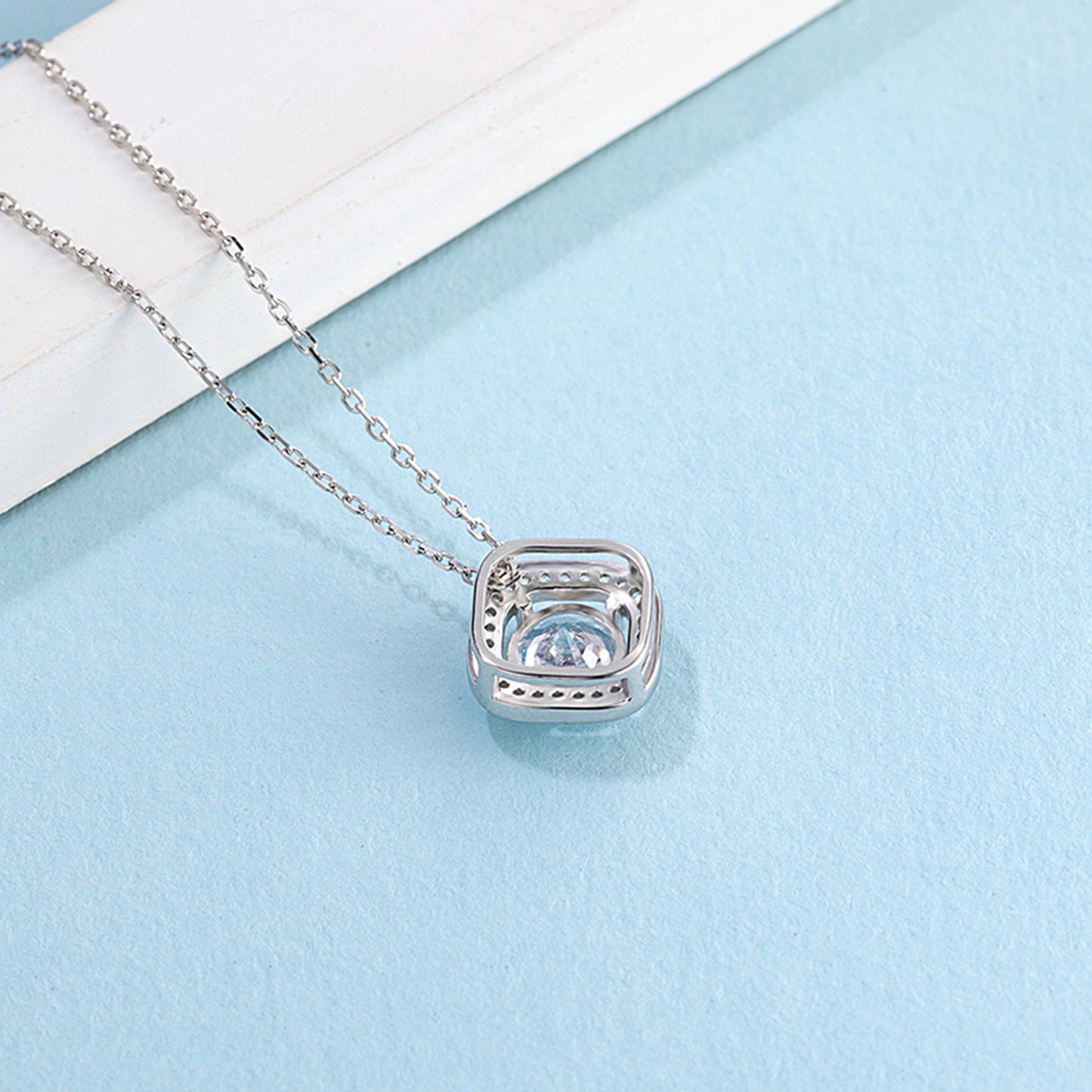 Moissanite Pendant on Sterling Silver Necklace Has Mesmerizing Radiance(GZMSYP-O17A)