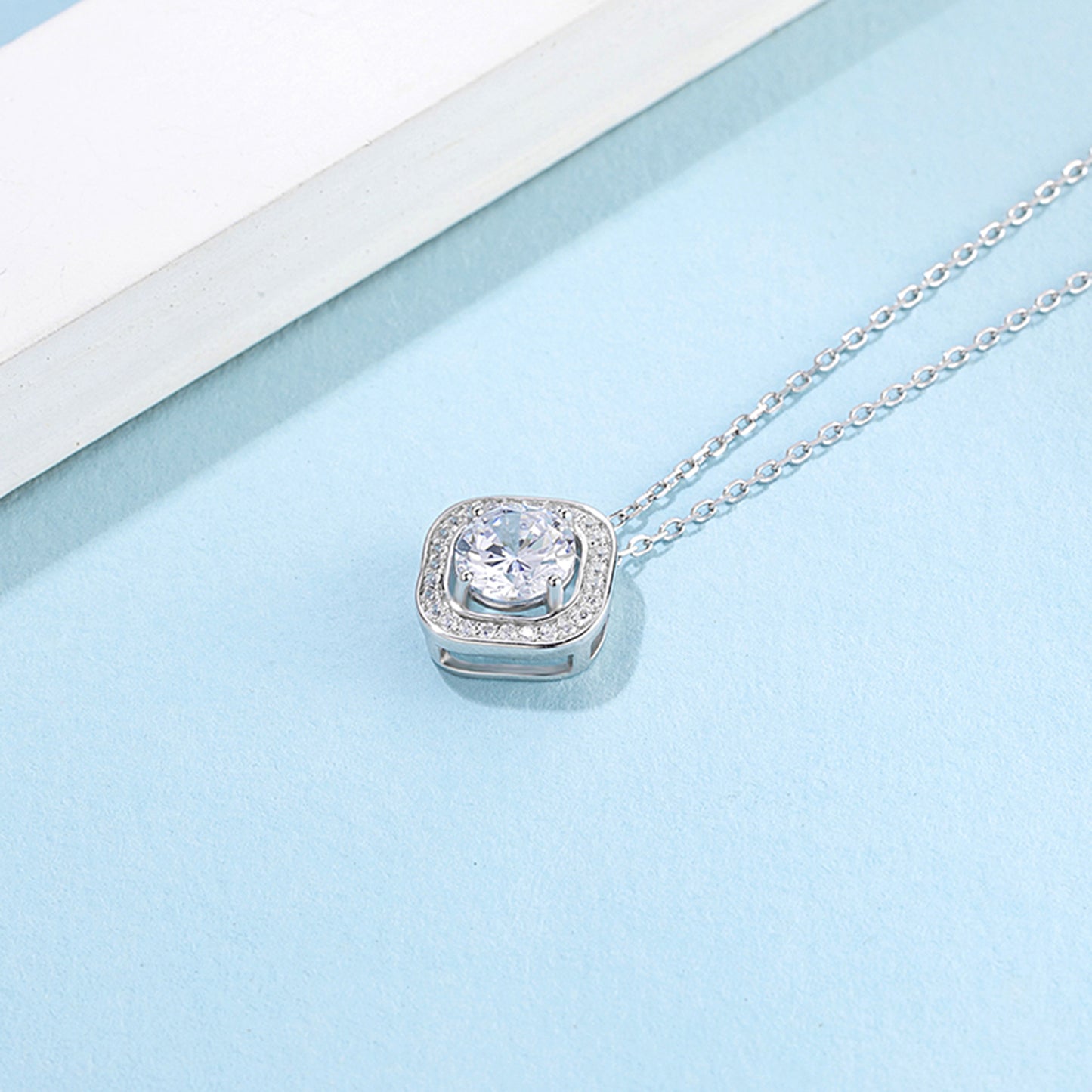 Moissanite Pendant on Sterling Silver Necklace Has Mesmerizing Radiance(GZMSYP-O17A)