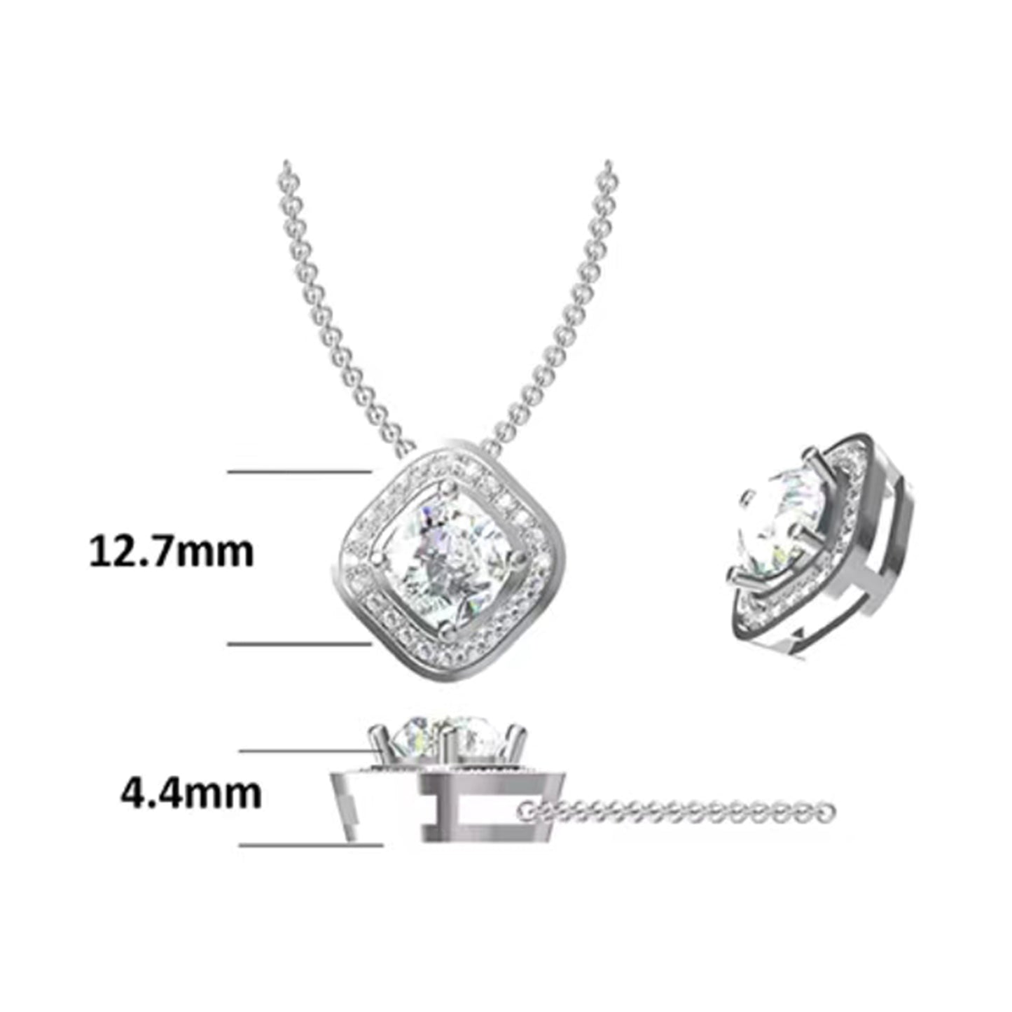 Moissanite Pendant on Sterling Silver Necklace Has Mesmerizing Radiance(GZMSYP-O17A)