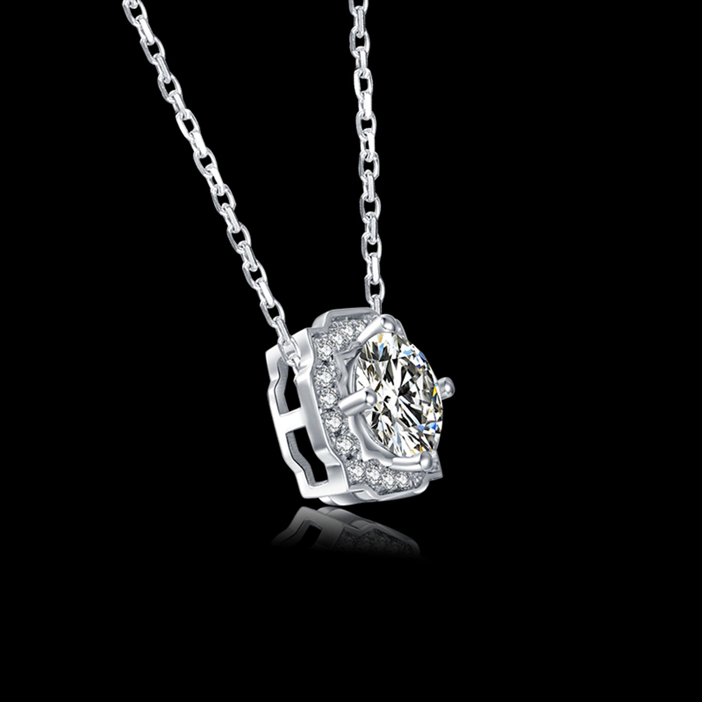 Timeless Beauty: Glamorous Moissanite Pendant in S925 Silver(GZMSYP-O33A)