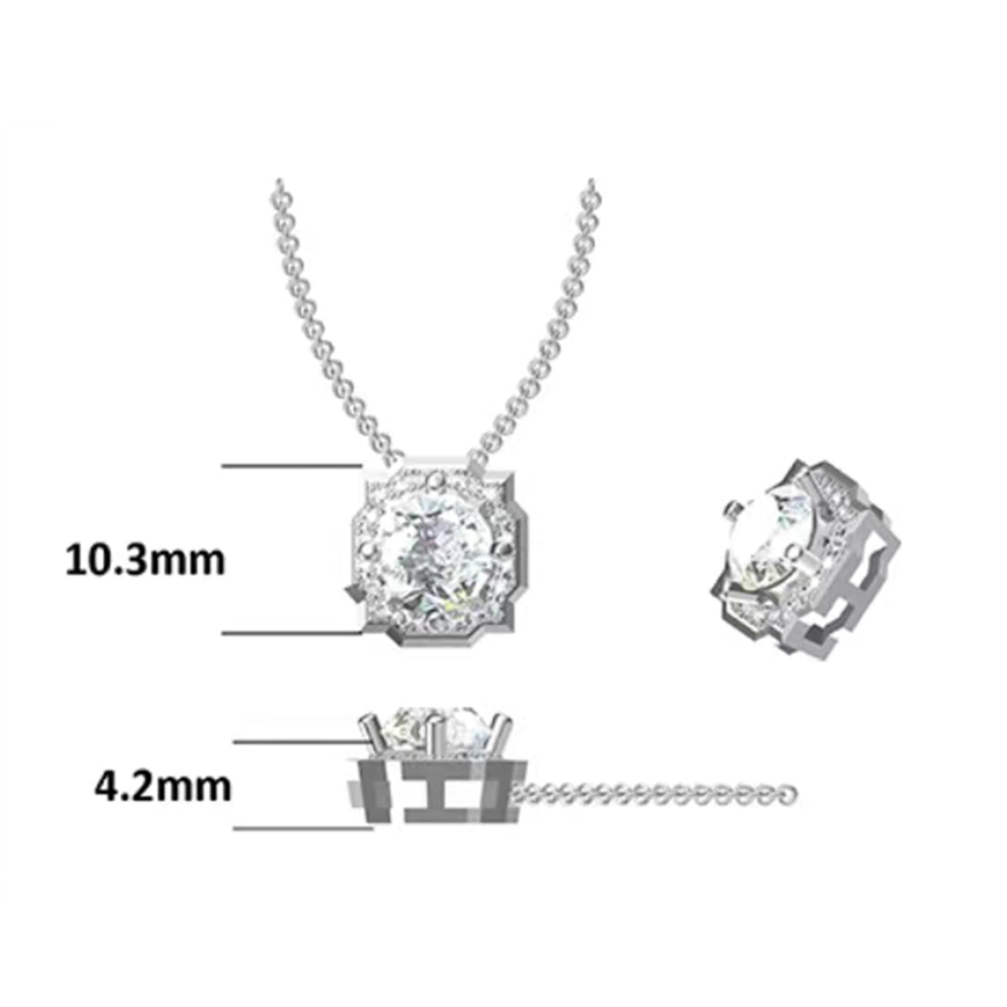 Timeless Beauty: Glamorous Moissanite Pendant in S925 Silver(GZMSYP-O33A)