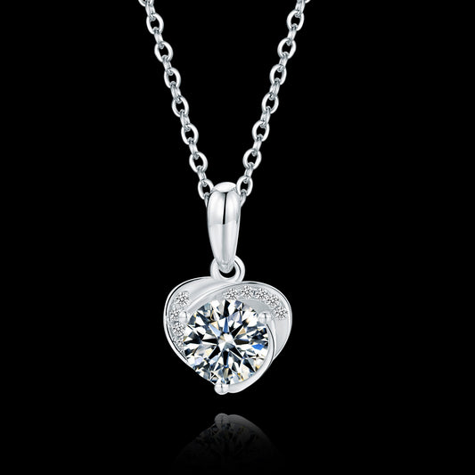 Classic Simplicity: 1ct/2ct Moissanite Beauty on S925 Silver Chain(GZMSYP-P043A)