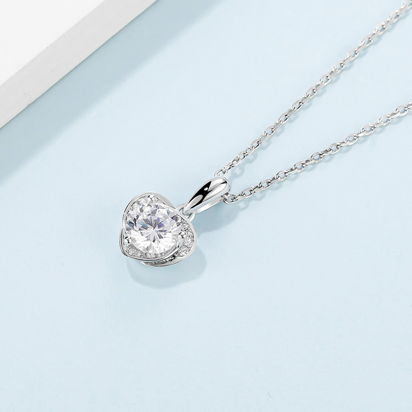 Classic Simplicity: 1ct/2ct Moissanite Beauty on S925 Silver Chain(GZMSYP-P043A)