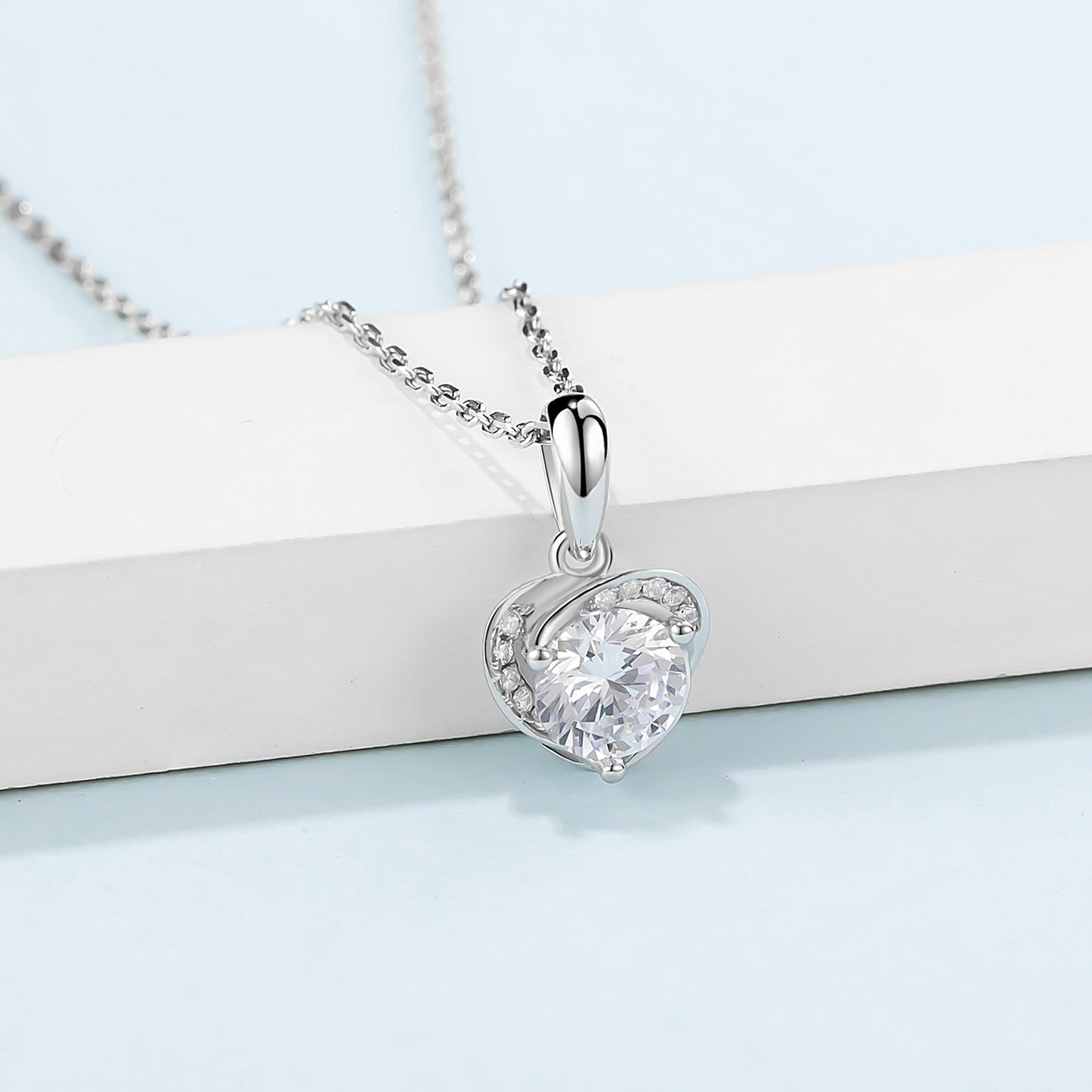 Classic Simplicity: 1ct/2ct Moissanite Beauty on S925 Silver Chain(GZMSYP-P043A)