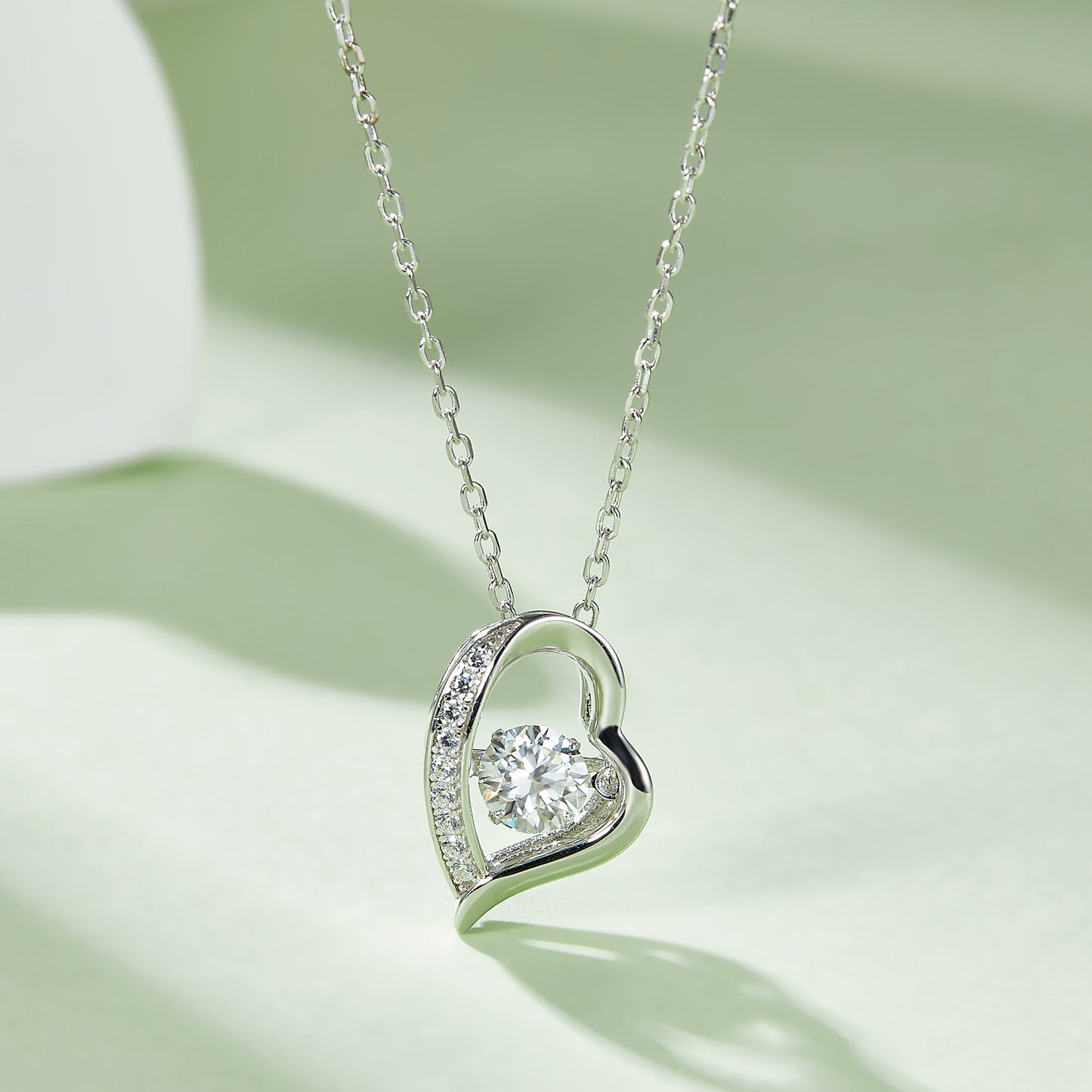 Rotating Moissanite Pendant Necklace with Twirl and Sparkle(GZMSYP-OLDB)