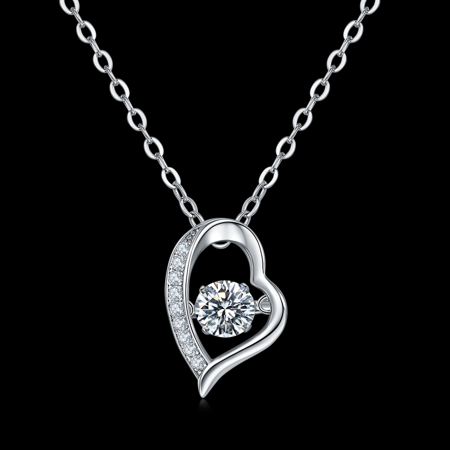 Rotating Moissanite Pendant Necklace with Twirl and Sparkle(GZMSYP-OLDB)