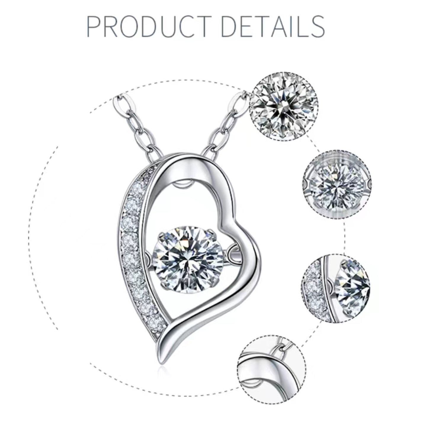 Rotating Moissanite Pendant Necklace with Twirl and Sparkle(GZMSYP-OLDB)