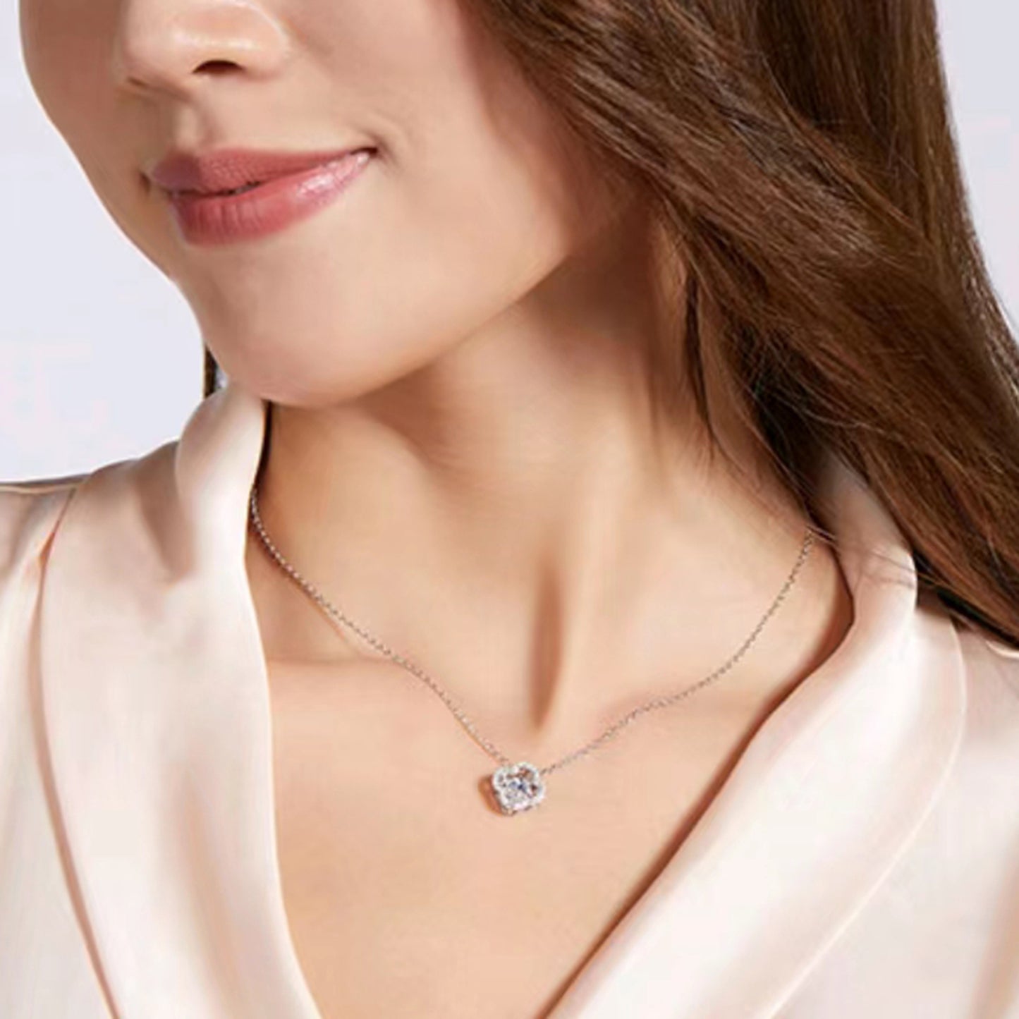 Spinning Moissanite Solitaire Necklace: Reveal Every Facet(GZMSYP-OLDC)