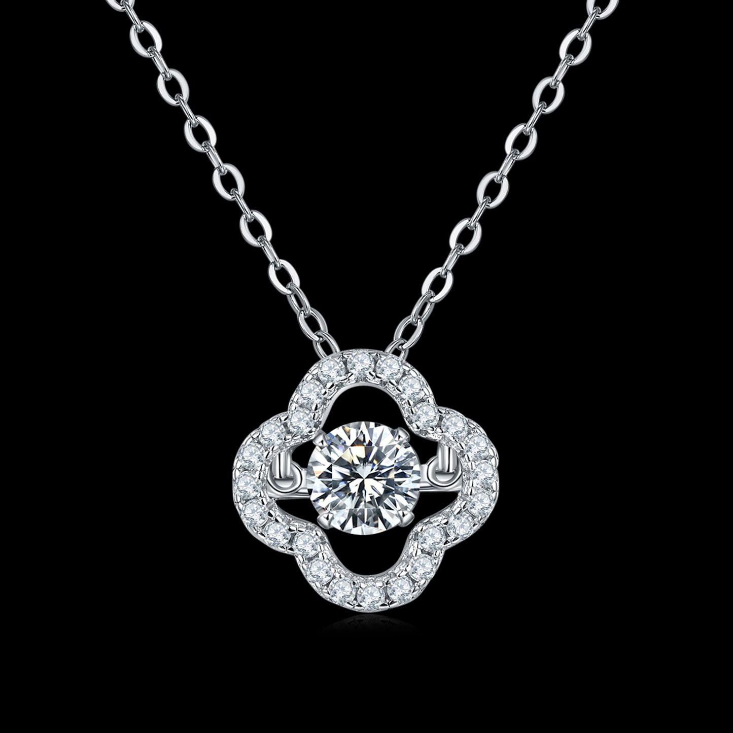 Spinning Moissanite Solitaire Necklace: Reveal Every Facet(GZMSYP-OLDC)