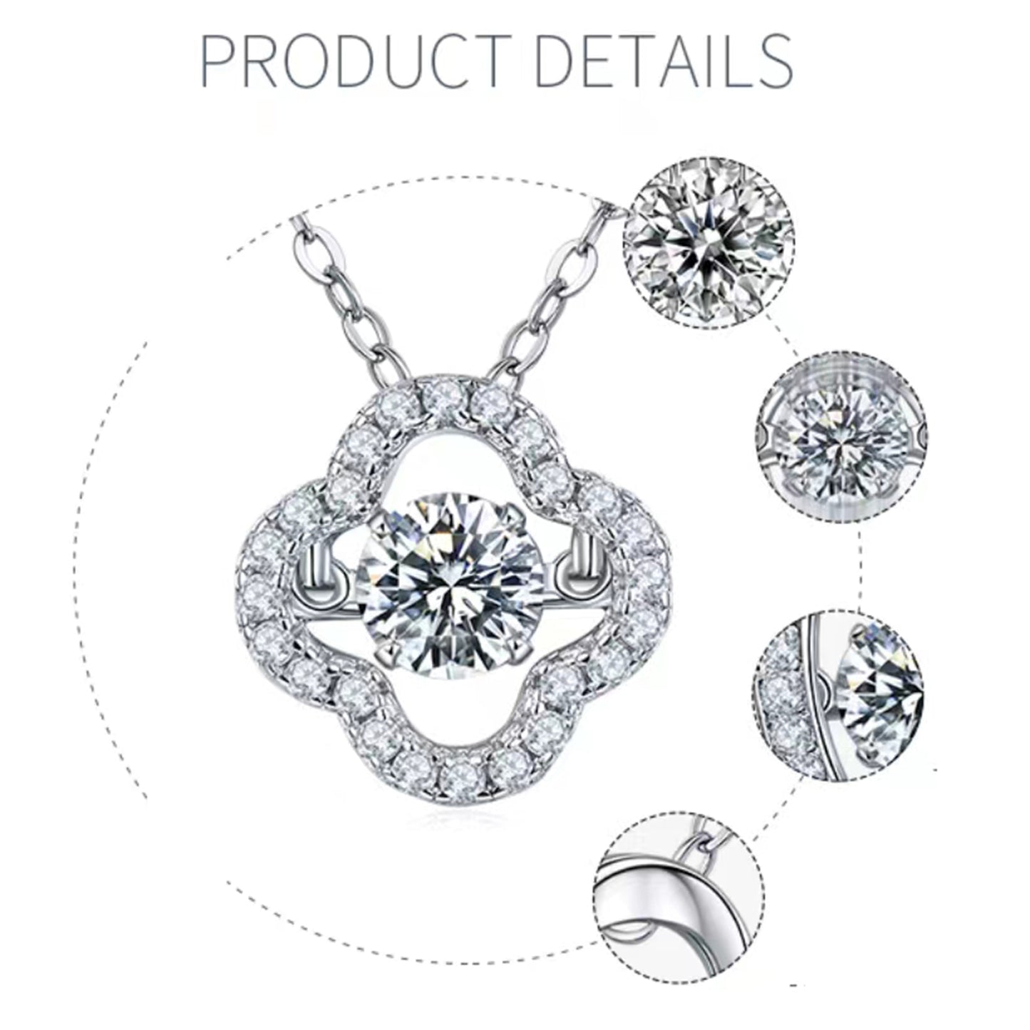 Spinning Moissanite Solitaire Necklace: Reveal Every Facet(GZMSYP-OLDC)