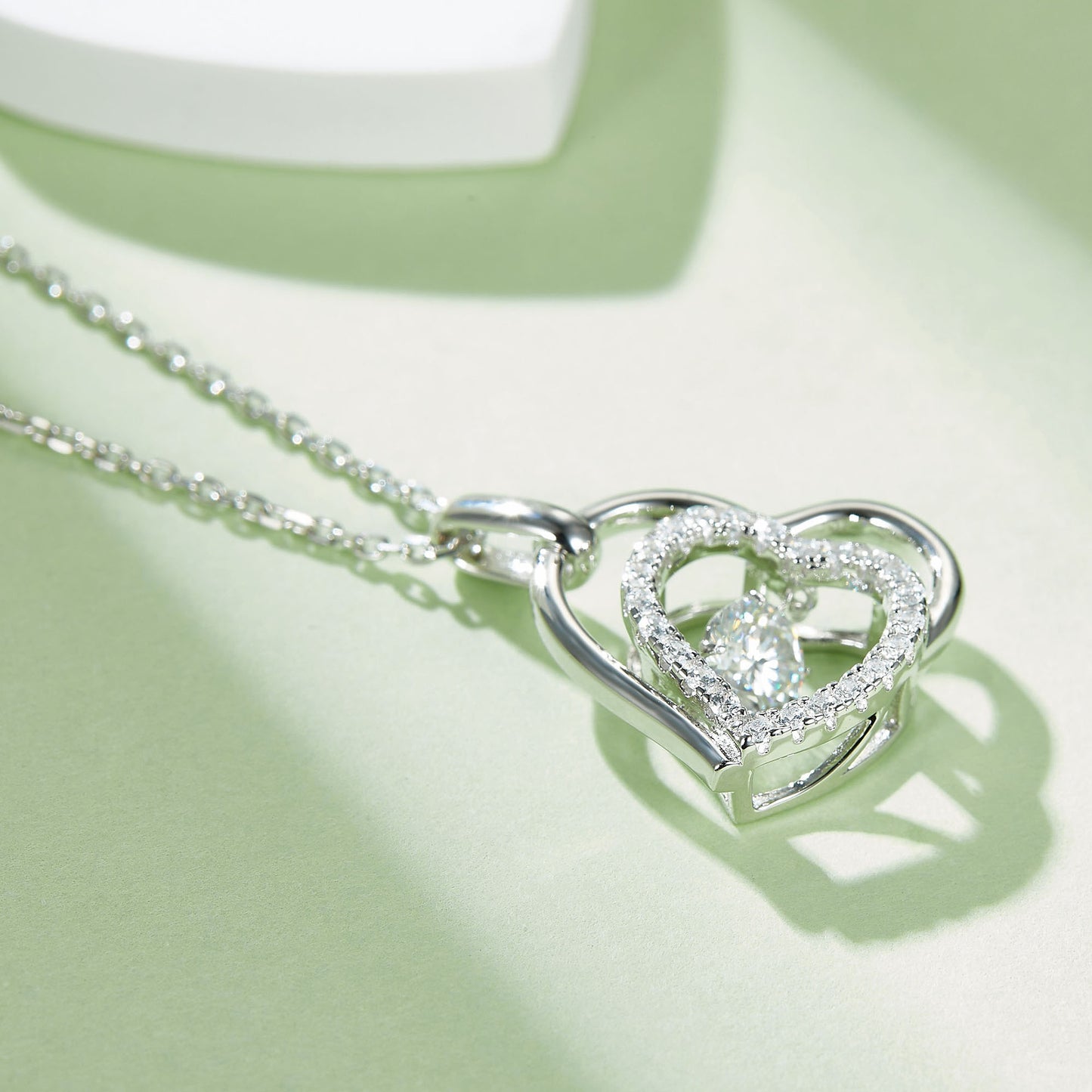 Spin Moissanite Necklace in Sterling Silver: Turn to Shine(GZMSYP-OLDG)