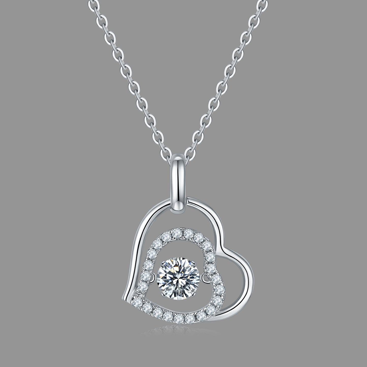 Spin Moissanite Necklace in Sterling Silver: Turn to Shine(GZMSYP-OLDG)